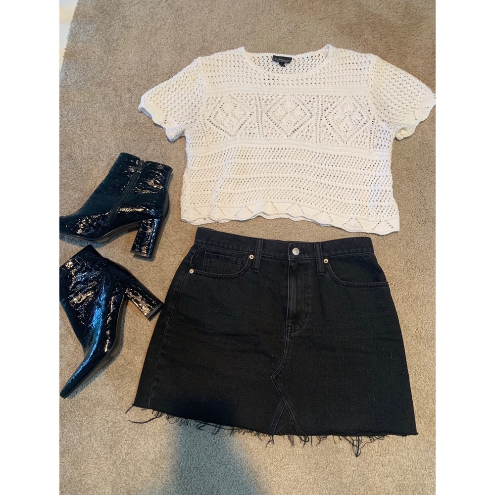 Topshop White Crochet Crop Top